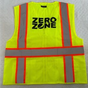 Pepsi Zero High Visibility Neon Yellow Safety Work Vest Mens Large NEW Reflector